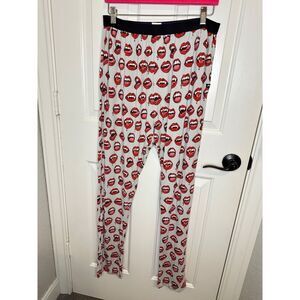MeUndies Light Grey Vampire Mouth Print Pajama Pant Sz S Halloween Grunge Casual